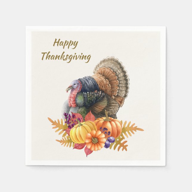 Kalcunkar Pumpa Thanksgiving Servett (Framsidan)