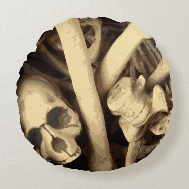 Kaldron av ben. rund kudde (Framsidan)