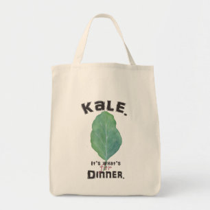 Kale. Det är vad är för middag. LivsmedelTote. Tygkasse