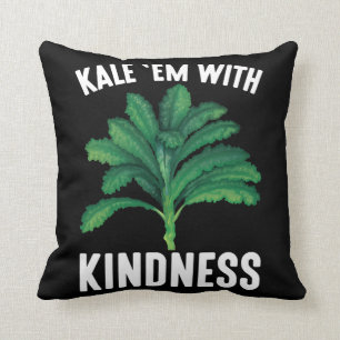 Kale Em med Grönten Veggies Vegan Pun Kudde