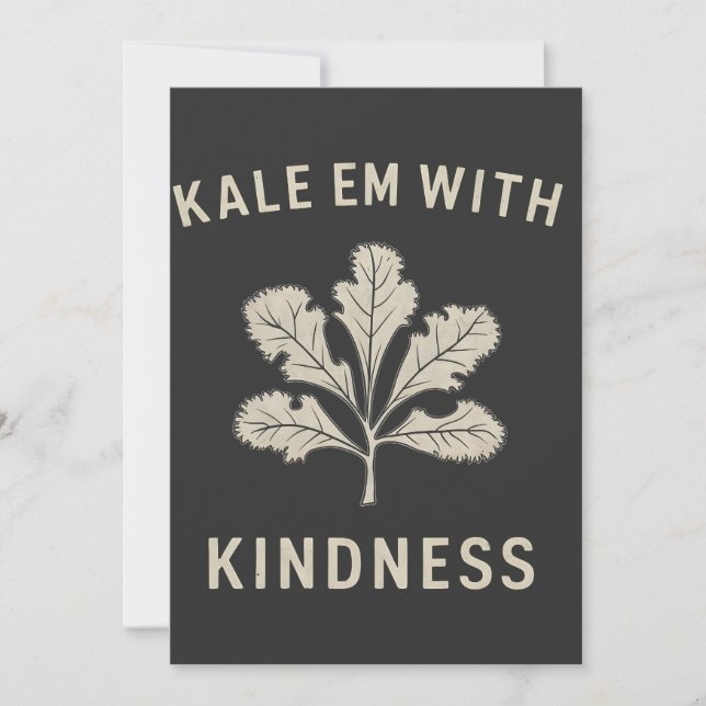 Kale Em med Kindness Funny Pun Veggies Vegan Julkort (Framsida)