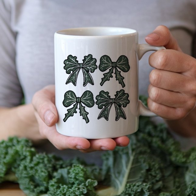 Kale grönt Bow Kaffemugg (Skapare uppladdad)