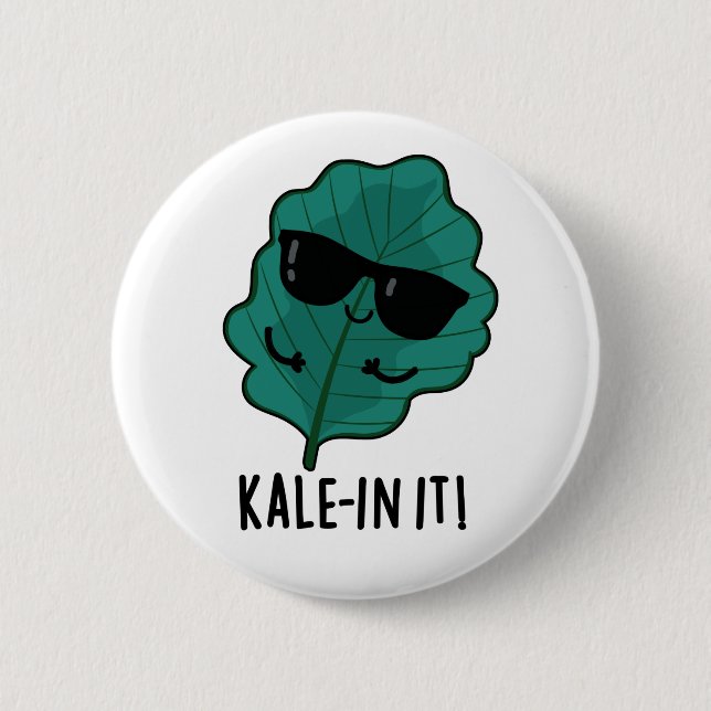 Kale-in It Funny Veggie Kale Pun Knapp (Framsida)