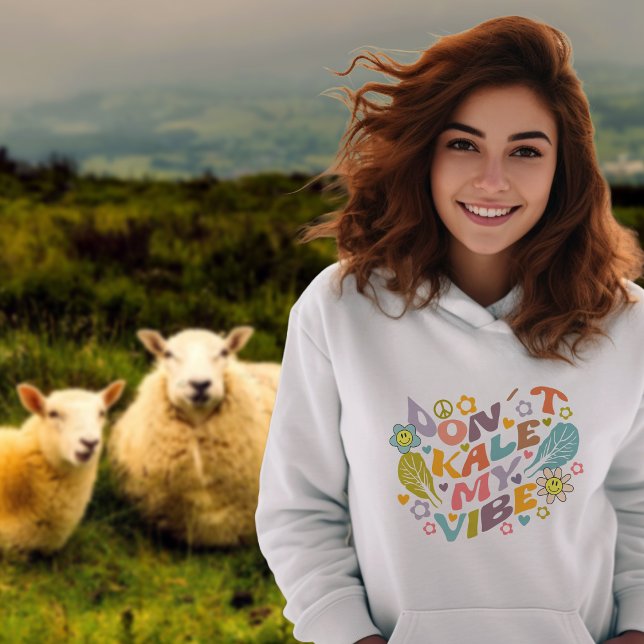 Kale inte min vibe, Trendig Flowers Retro T Shirt (Skapare uppladdad)