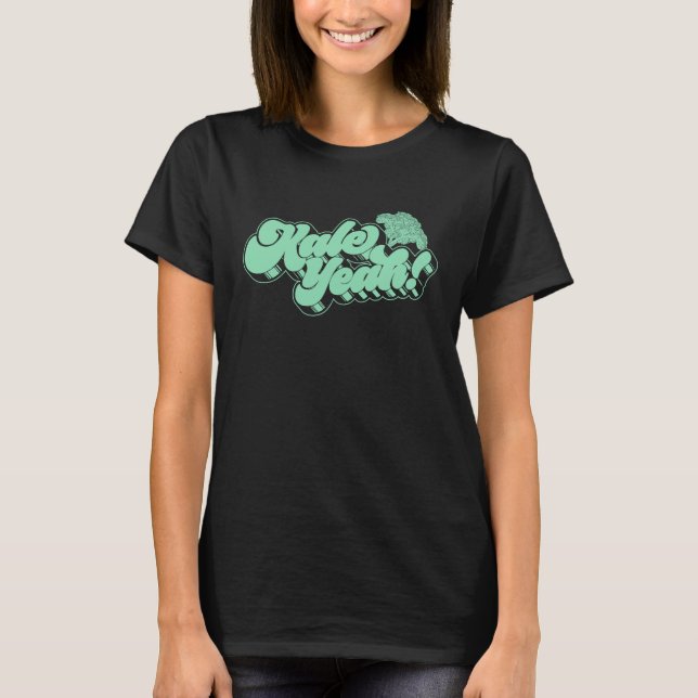 Kale Ja! Funny 70s Script Retro Typography T Shirt (Framsida)