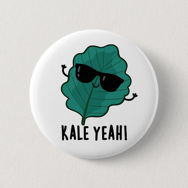 Kale Ja Funny Veggie Pun Knapp (Framsida)
