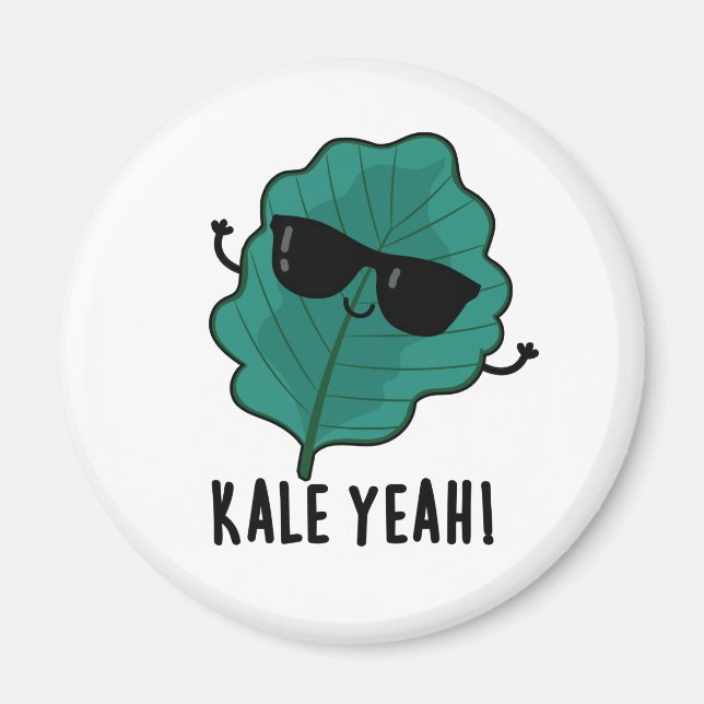 Kale Ja Funny Veggie Pun Magnet (Framsidan)