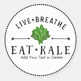 Kale Kärlek Live Breathe Eat Kale Anpassningsbar Runt Klistermärke