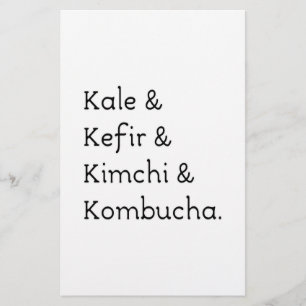 Kale Kefir Kimchi Kombucha Brevpapper