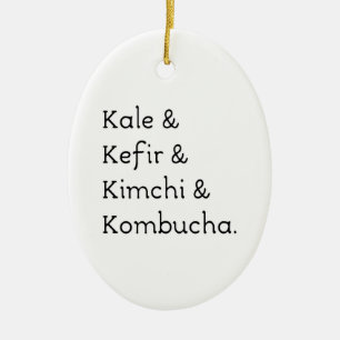 Kale Kefir Kimchi Kombucha Julgransprydnad Keramik
