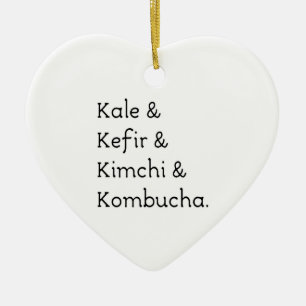 Kale Kefir Kimchi Kombucha Julgransprydnad Keramik