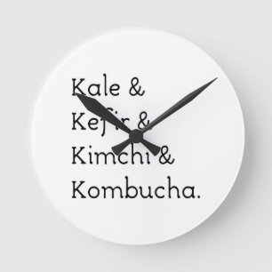 Kale Kefir Kimchi Kombucha Rund Klocka