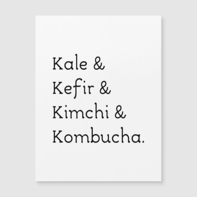 Kale Kefir Kimchi Kombucha-vykort (Framsida)