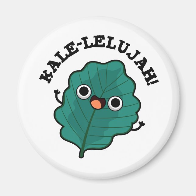 Kale-lelujah Funny Veggie Kale Pun Magnet (Framsidan)