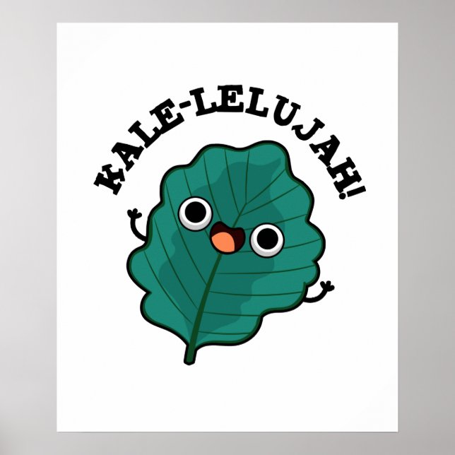 Kale-lelujah Funny Veggie Kale Pun Poster (Framsidan)