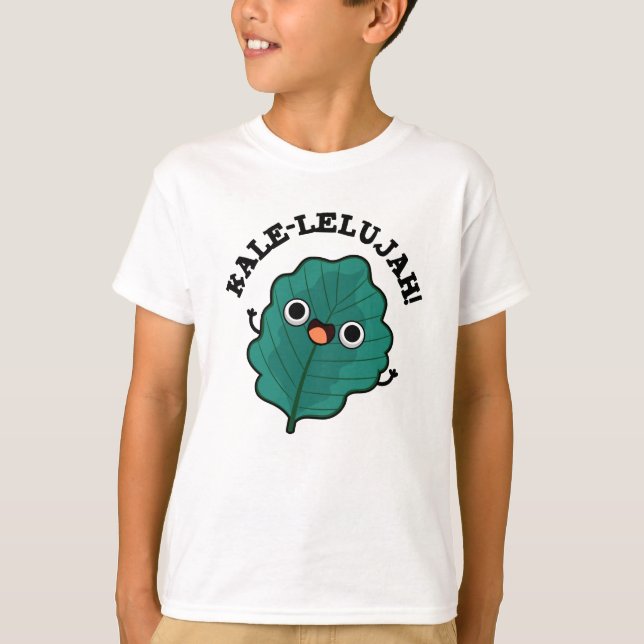 Kale-lelujah Funny Veggie Kale Pun T Shirt (Framsida)