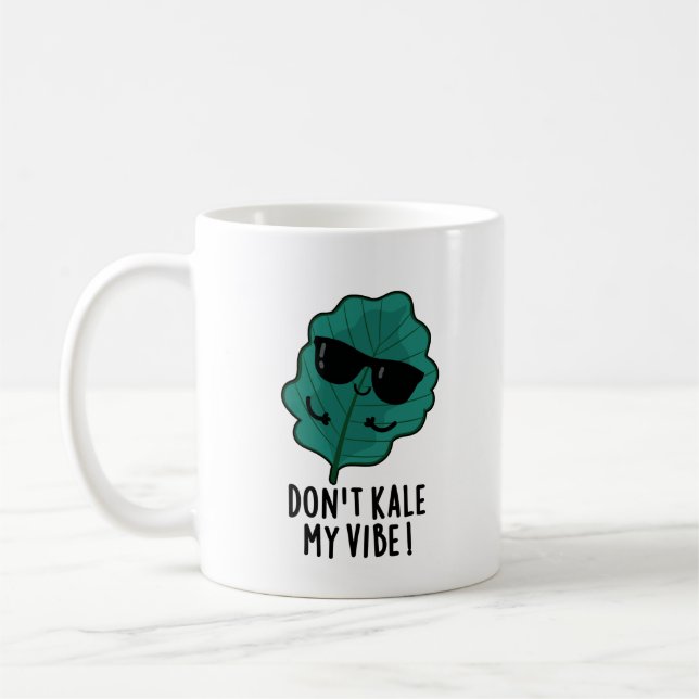 Kale My Vibe Funny Veggie Pun Kaffemugg (Vänster)