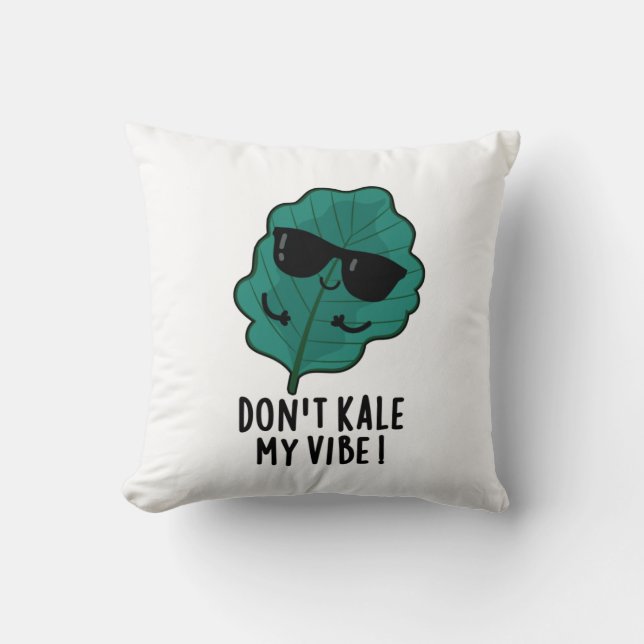 Kale My Vibe Funny Veggie Pun Kudde (Framsida)