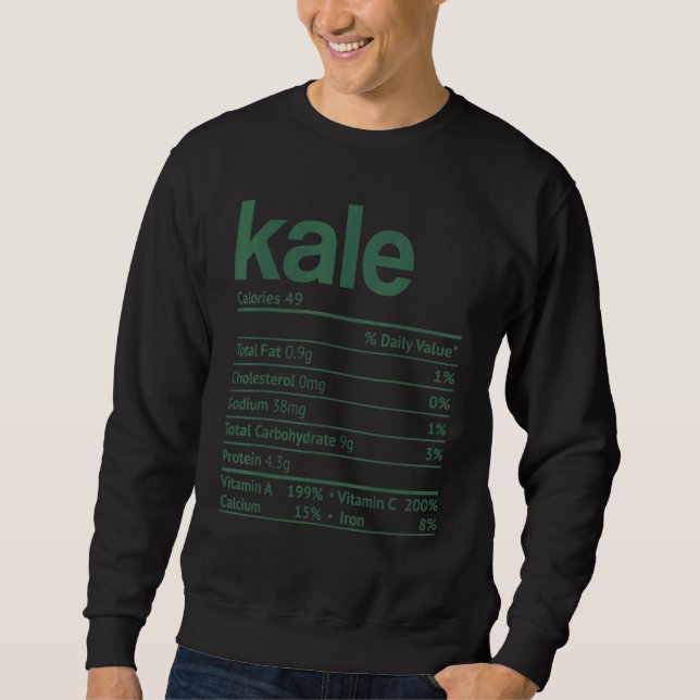 Kale Nutrition Fact Thanksgiving jul Lång Ärmad Tröja (Framsida)
