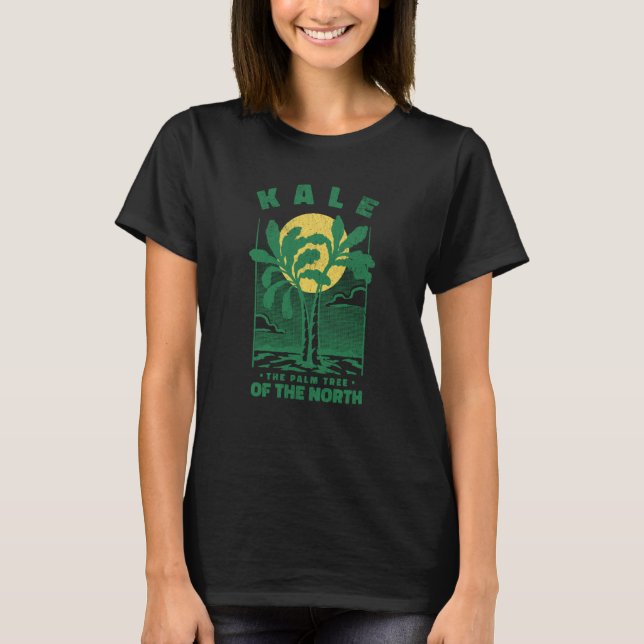 Kale Palm Tree of North Beach Vegetarian Vegan Pla T Shirt (Framsida)