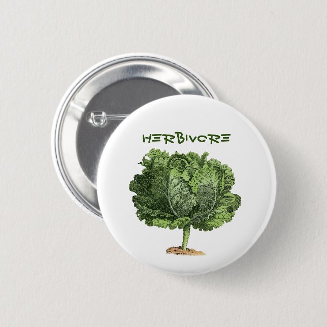 Kale Pin Button för växtätare Vegan Vegetarian Knapp (Framsida & baksida)