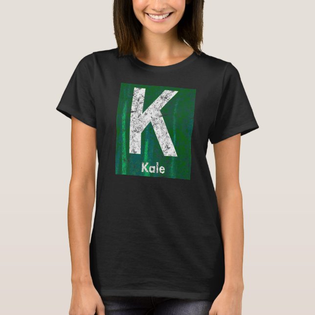 Kale Present Superfood Vegan Plant Based Diet Work T Shirt (Framsida)