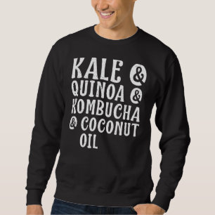 Kale Quinoa Kombucha Coconut Oil Healthy Lifestyle Lång Ärmad Tröja