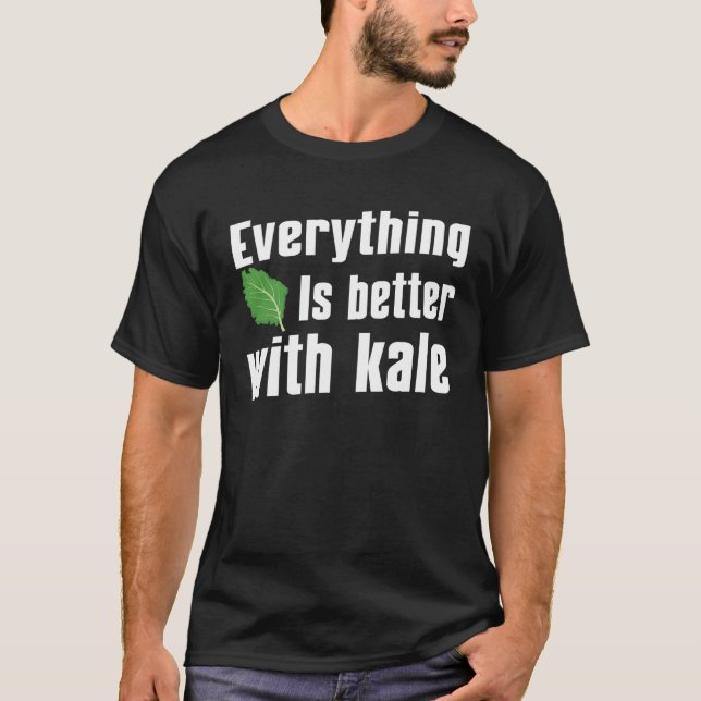 Kale Saying Vegetarian Love Healthy Food T Shirt (Framsida)