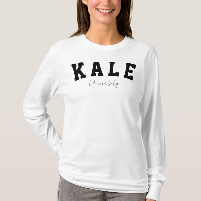 Kale Universiteten Vegan Vegetarian Funny College T Shirt (Framsida)