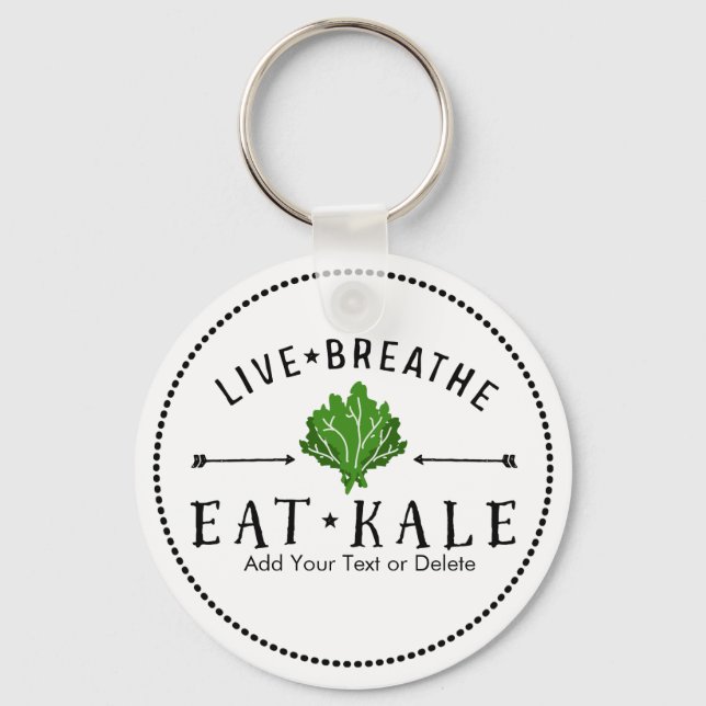 Kale Vegetarian Live Breathe Eat Kale Anpassningsb Nyckelring (Framsida)
