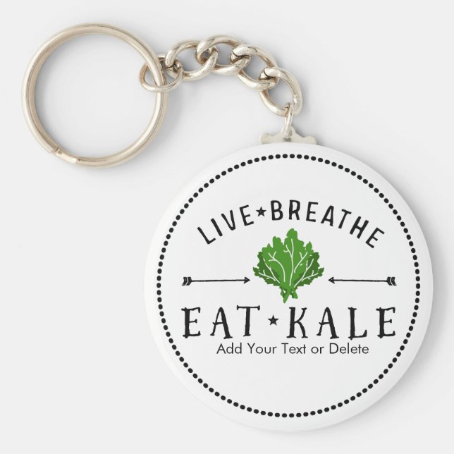 Kale Vegetarian Live Breathe Eat Kale Anpassningsb Nyckelring (Framsidan)