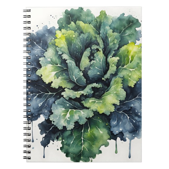 Kale - Watercolor flowers Anteckningsbok (Framsidan)