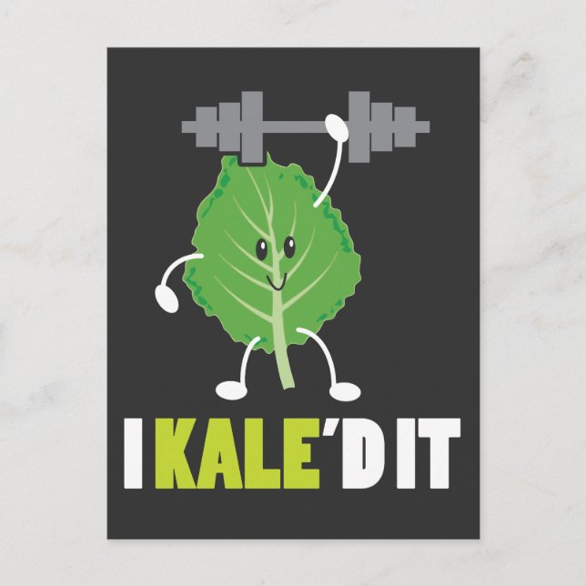 Kaled it - Fitness Vegan Vegetarian Kale Gym Vykort (Framsida)