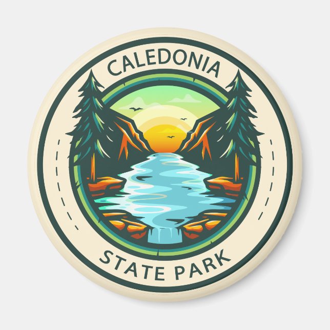 Kaledoniska nationalparken Pennsylvania Badge Magnet (Framsidan)