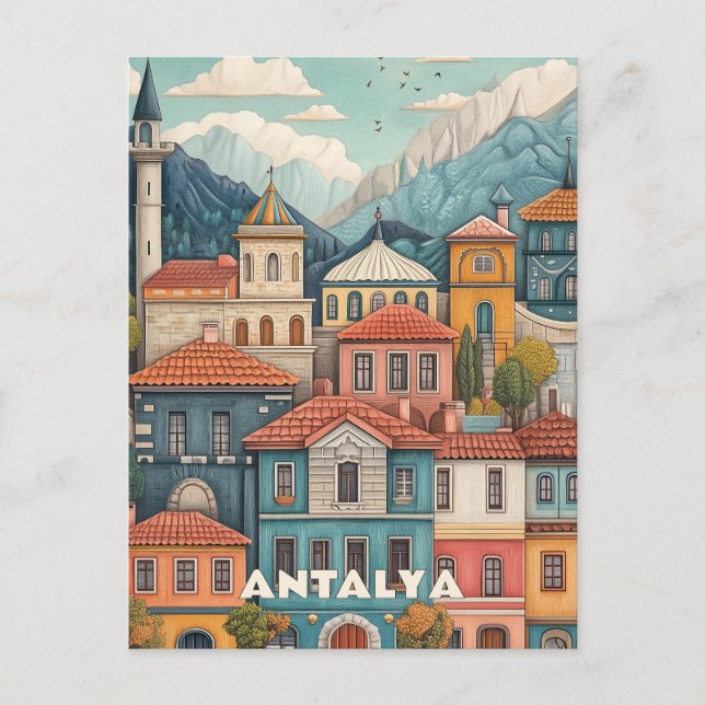 Kaleici Område i Antalya Turkiet Resor Vykort (Framsida)