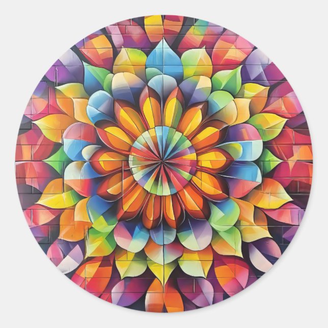 Kaleidescope Runt Klistermärke (Framsida)