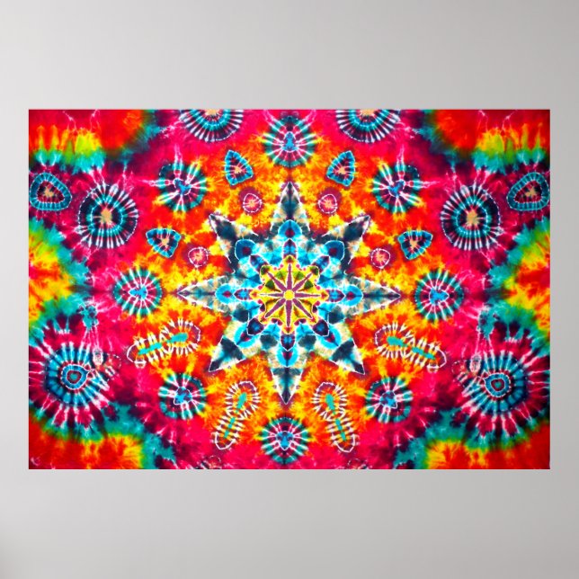 Kaleido-dye, abstract, psychedelic, tie dye poster (Framsidan)
