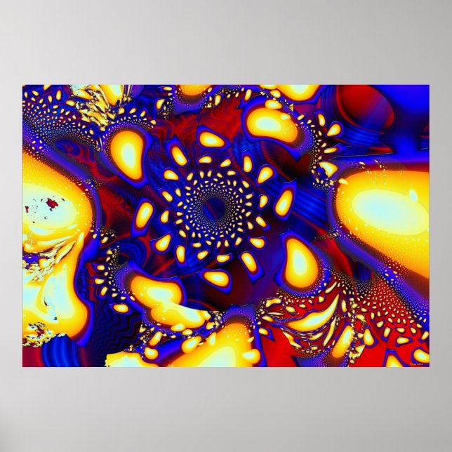 KaleidoBerries Psychedelic Fused Glass Fractal Poster (Framsidan)