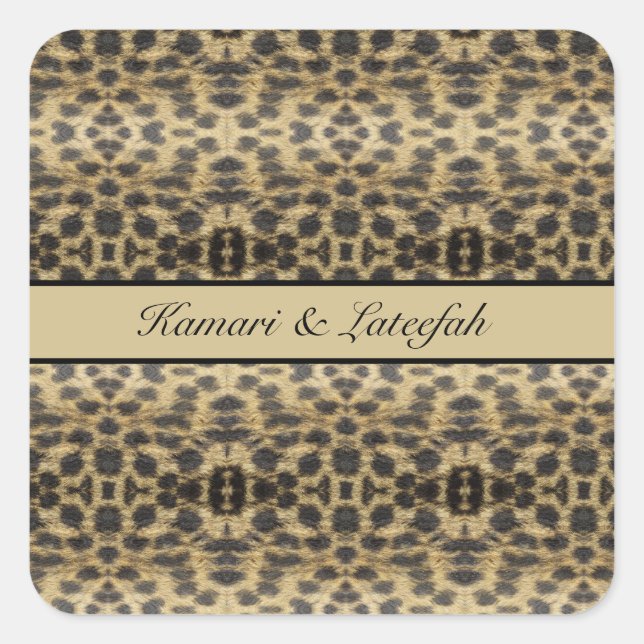 KaleidoCheetah, anpassningsbar Fyrkantigt Klistermärke (Framsida)