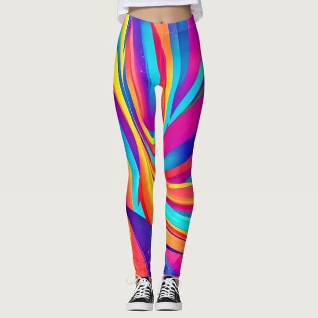 Kaleidoscope Abstrakt Burst Artwork Leggings (Framsida)