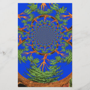Kaleidoscope Acacia Träd Art Print/Graphic Brevpapper