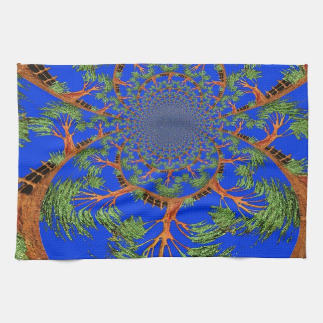 Kaleidoscope Acacia Träd Art Print/Graphic Kökshandduk (Horisontell)