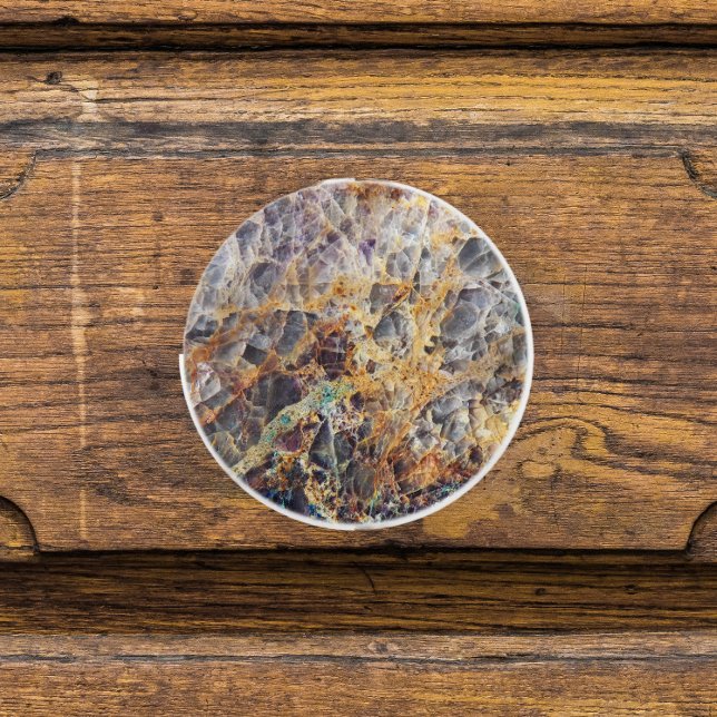 Kaleidoscope Agate Stone Mönster Knopp (In Situ)