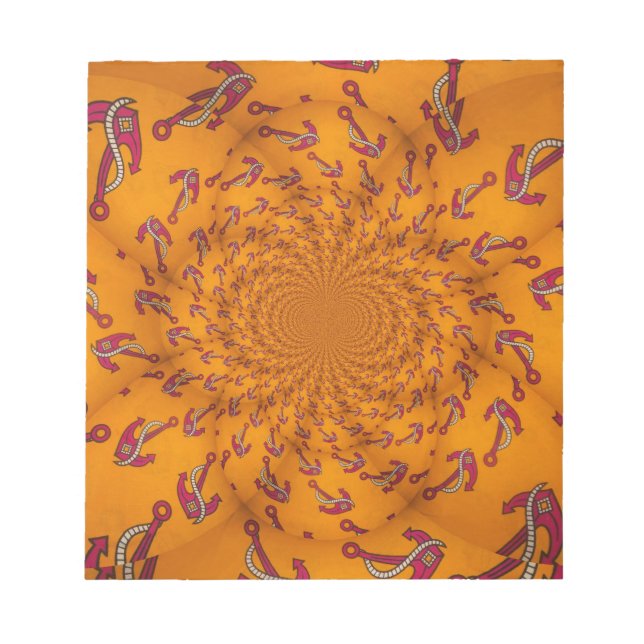 Kaleidoscope Anchor Art Skriv ut Anteckningsblock (Framsida)