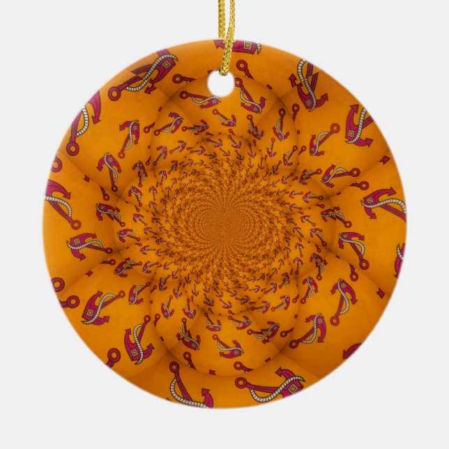 Kaleidoscope Anchor Art Skriv ut Julgransprydnad Keramik (Framsidan)