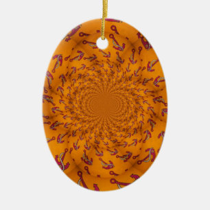 Kaleidoscope Anchor Art Skriv ut Julgransprydnad Keramik
