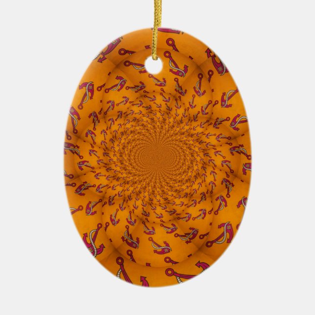 Kaleidoscope Anchor Art Skriv ut Julgransprydnad Keramik (Framsidan)