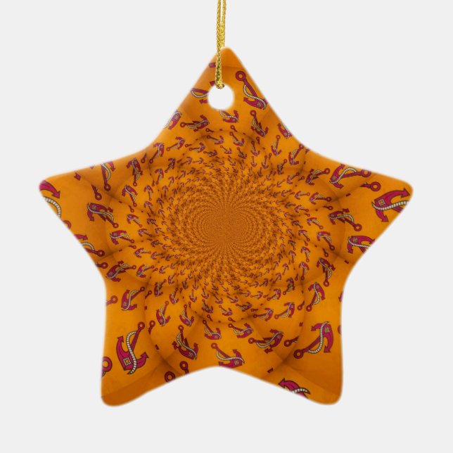 Kaleidoscope Anchor Art Skriv ut Julgransprydnad Keramik (Framsidan)