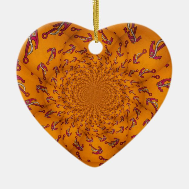 Kaleidoscope Anchor Art Skriv ut Julgransprydnad Keramik (Framsidan)