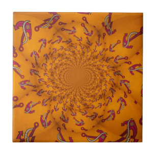 Kaleidoscope Anchor Art Skriv ut Kakelplatta